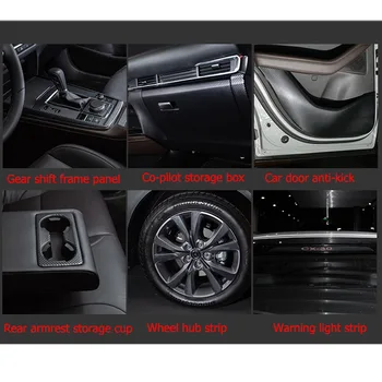 Hjulnavet Carbon Fiber Klistermærker Beskyttende Strip For Mazda CX CX30-30 2020 2021 2019 Interiør Ændring Bil Dekoration