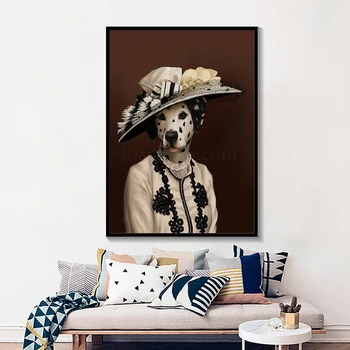 Tegnefilm Klassisk Hund Væg Kunst, Lærred Maleri Genoprette gamle måder, Dyr, Plakater, Print Stue Billeder uden ramme