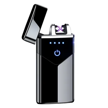 Hot Sælge IS Black USB-Elektrisk Lighter Med USB-Ledning, Plasma-Dobbelt Arc Elektriske Tændere Vindtæt Touch Ild Ryger Mænd Gadgets