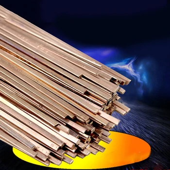 Hot 10stk 3*1.3*400mm Lav Temperatur Fladskærms Lodning Stænger Til Svejsning Lodning Reparation Kobber Elektrode Engros Hot Salg