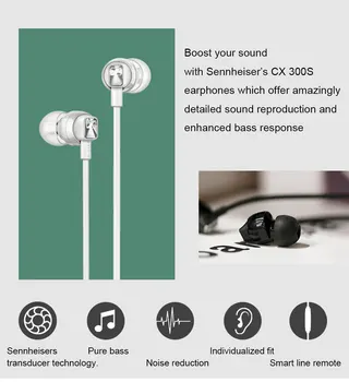 Sennheiser CX300S Wired Stereo Pure Bass Høretelefoner med støjreduktion Hovedtelefoner
