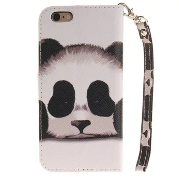 FTAIDKJ Luksus Panda Datura Flip Wallet PU Læder taske Til iPhone X XS Antal XR 6 7 8 Plus 6s 10 5S SE Kort Slot Stå Flip Taske