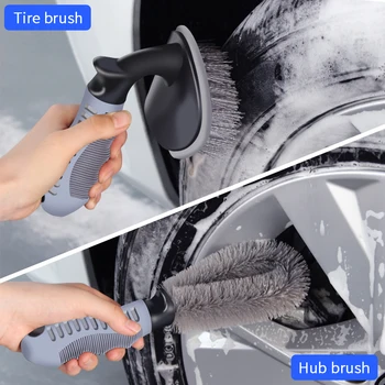 Depanet Børster Til Bilvask Beskriver Wheel Brush For Sne For Biler, Lastbil, Motorcykel, Cykel Dæk Rim Cleaner Rengøring Af Værktøj