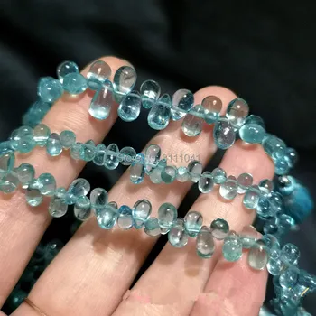 Løse perler Apatit, blå dråbe 5-7mm 16cm for DIY smykker at gøre FPPJ engros perler natur