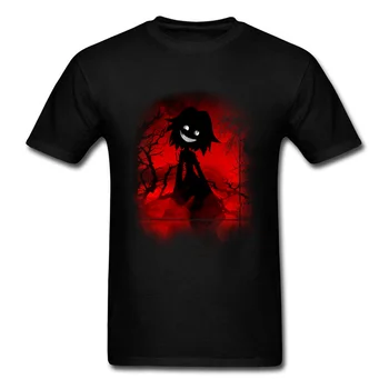 Sindssyge 2018 Mænd Sort Rød T-shirt Goth / Horror-Tegneserie Trykte T-Shirt Halloween Cosplay Tøj Fitness Tops Tees