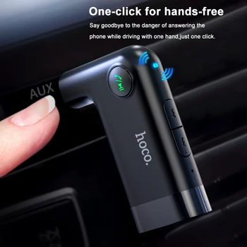 Hoco 3,5 mm Trådløse Bil Bluetooth 5.0 Receiver AUX-Stik Audio Trådløs Håndfri Højttaler Bluetooth Car Stereo Bil BT Adapter