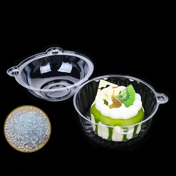 100Pcs Enkelte Cupcake Container Cupcake Transportøren Holder Frugt Salat Cup Gennemsigtig Plast Dessert Skål Beholder med Låg