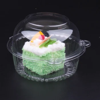 100Pcs Enkelte Cupcake Container Cupcake Transportøren Holder Frugt Salat Cup Gennemsigtig Plast Dessert Skål Beholder med Låg
