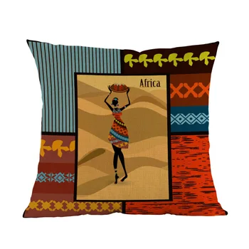 Afrika Liv Brugerdefinerede Afrikansk Kvinde Jar Safari Nationale Kostume Mønster Pudebetræk Hjem Sofa, Stol Dekoration Pudebetræk