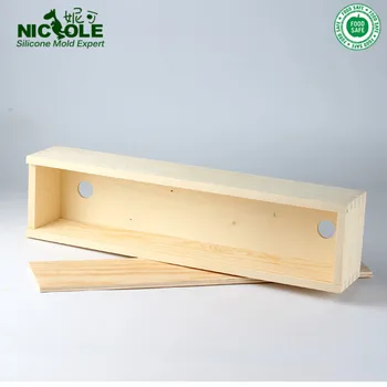 Nicole Silikone fødevaregodkendt Silikone Rektangel Formen med Træ-Box Stor Størrelse Brødet Hvirvel Sæbe Skimmel Værktøj