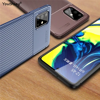 For Samsung Galaxy A71 Tilfælde Carbon Fiber TPU Blød Gummi Beskyttende Phone Case For Samsung Galaxy A71 Cover Til Samsung A71