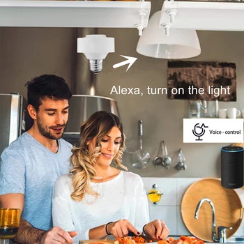 Nye E27 WiFi Smart Pære Stik Adapter APP Control Lamp Holder Automatisering Kompatibel med Alexa, Google Startside