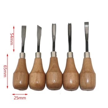 5pcs/masse træsnit kniv butt/hjørne/skæve/runde/Arc machete mejsel Træ udskærings for Træ håndværk Udskriver alvorligere