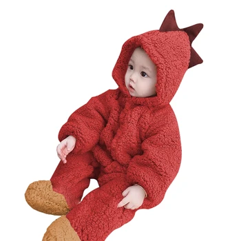 2020 Baby Rompers Nyfødte Foråret Drenge Piger Tøj Bomuld Hooded Sweatshirt Kids 3D Dinosaur Afslappet Sportstøj Spædbarn Tøj