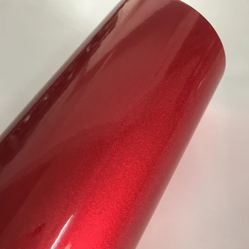 Premium High Glossy Red Diamond, Pearl Glitter Indpakning Vinyl Blank Rød Candy Glitter Bil Mærkat Mærkat Folie