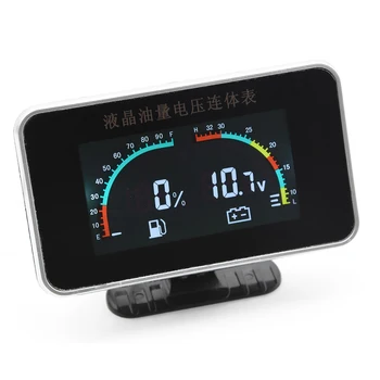 2 I 1 LCD-Bil Digital ALARM Måle Voltmeter Volt brændstofmåler 12v/24v motorcykel brændstof niveau sensor målere brændstof niveau, Universal