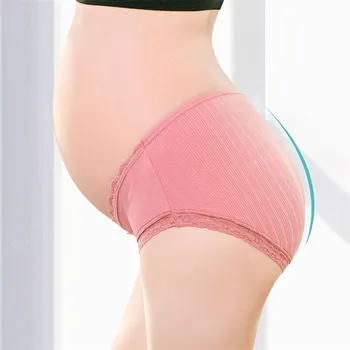 3pcs/pack barsel trusser blonder graviditet undertøj maternidad bukser bomuld bælte lav talje trusser graviditet trusser XXL sæt