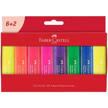 Faber castell textliner Farverige Highlighters 8 Farver, Pastel Markører Enkelt Tekst Fokusere Brush Penne for de Studerende Skolens Kontor