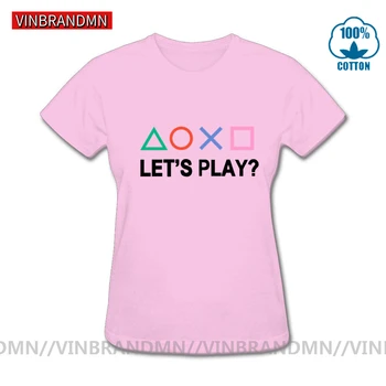 2021 Sommeren Stilfulde Video Spil Kontrol-Knap T-Shirts kvinder PS Spil Let ' s Play T-Shirt PS1/PS2/PS3/PS4 Gamer Elsker tee t-shirts