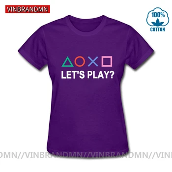 2021 Sommeren Stilfulde Video Spil Kontrol-Knap T-Shirts kvinder PS Spil Let ' s Play T-Shirt PS1/PS2/PS3/PS4 Gamer Elsker tee t-shirts