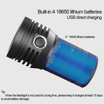 XHP90.2. Den Mest Brightes Led Lommelygte 3 Mode Fakkel USB-Genopladelige Bygget i 18650 Batteri Powerbank Funktion Lanterne