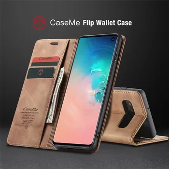 CaseMe Retro-Flip Læder Taske Til Samsung Galaxy S20 Ultra S10 S10e S9 S8 Plus Tegnebog Tilfælde Kort Vintage Bagcoveret