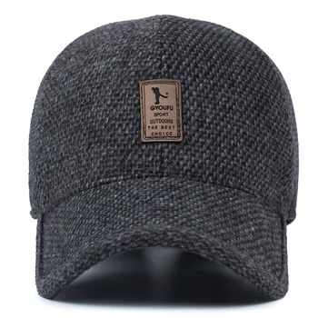 Ny stil mænds efterår og vinter peak cap varm mandlige casual hat Vinter sports cap