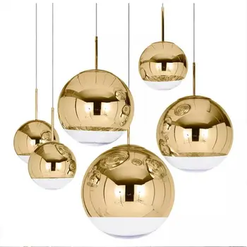 Enkel elektrolytisk sfæriske golden sølv kobber ball glas LED Hængende LightNordic restaurant, bar, café, bar pendel