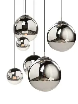 Enkel elektrolytisk sfæriske golden sølv kobber ball glas LED Hængende LightNordic restaurant, bar, café, bar pendel