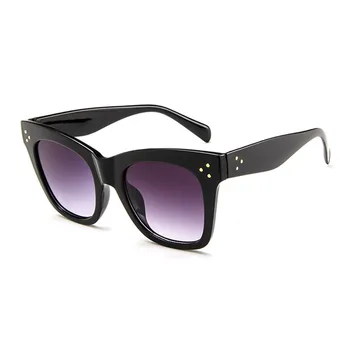 Kvinder Brand Design Retro Leopard Farve Transparent Mode-Cat Eye Solbriller Luksus Rektangel Sol Briller Kvindelige Briller