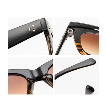 Kvinder Brand Design Retro Leopard Farve Transparent Mode-Cat Eye Solbriller Luksus Rektangel Sol Briller Kvindelige Briller