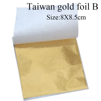 500pcs8X8.5cm Skinnende Imiteret Guld Blad Folie Forgyldning Farve Som 24k Guld til Søm Metallisk Farverige