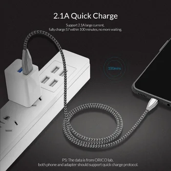 ORICO 2.1 EN Mikro-USB-Kabel-Kuffert Design Hurtig Opladning af Mobiltelefon Kabel til Huawei Xiaomi Samsung LG Android Mobiltelefon