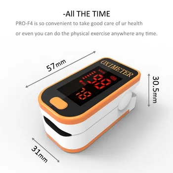 PRO-F4 Finger Pulse Oximeter,Hjerte Slå På 1 Min Mætning Overvåger Puls, puls, Iltindhold i Blodet SPO2-CE-godkendt-gul