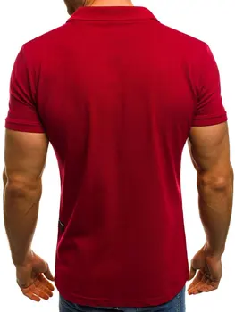 Nye Sommer Lynlås Poloshirts Mænd Solid Red Shirts Revers Pocket Kort Ærme T Skam Polo Man-poloShirts Plus Size Brand overdele