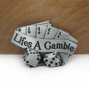 BuckleClub zink legering gamble spillekort jeans gave cowboy bælte spænde FP-02120 med 4cm bredde loop-drop shipping
