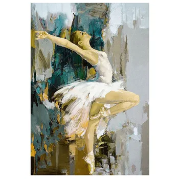 Abstract Elegant Dansende Ballerina Olie Maleri På Lærred Plakater Udskriver Ballet Pige Cuadros Væg Kunst Billeder Til Stuen