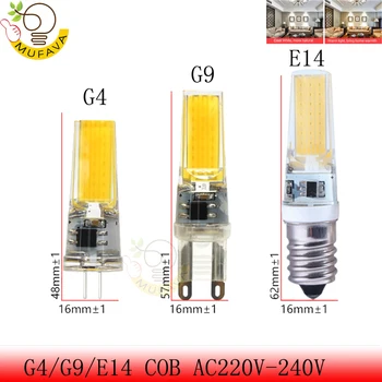 5PCS G4, G9 Lampe E14 Pære AC/DC 12V AC220V 9W 6W COB SMD LED Belysning Lys erstatte Halogen Spotlight Lysekrone
