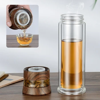 Drikke Pot Bærbare Te Adskillelse Kopper Dobbelt-lag Car Cup Kreative Høj Temperatur Glas Vand Flaske til At Sende Kop Sæt
