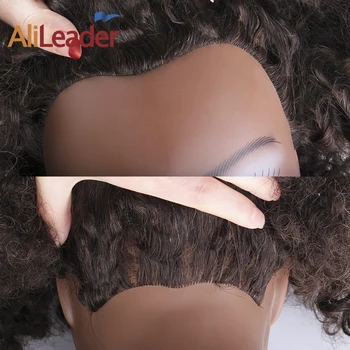 AliLeader Engros Billige Mannequin Hoved Med Afro Menneskehår Silikone Mandlige Kinky Krøllet Hår Dukke Hovedet For Kort Hår Styling