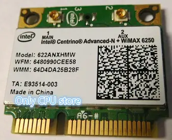 Trådløst kort Til Centrino Advanced-N + Intel WiMAX 6250 Trådløse MINI-PCI-E Dual Band-Kort 622ANXHMW 802.11 a/b/g/n 300 Mbps