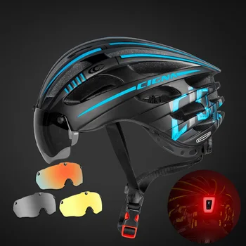 Specialiserede Magnetiske Cykling Cykel Hjelm-Hjelm, Visir Mænd Kvinder Ultralet Nærsynethed MTB Hjelm Med 3 Beskyttelsesbriller Aftagelig Linse
