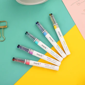 5pcs/set To-farve Fluorescens Pen Effektiv Mærkning Kreative Søde Highlighter Kawaii Markør Pen Skole Leverer Kontorartikler