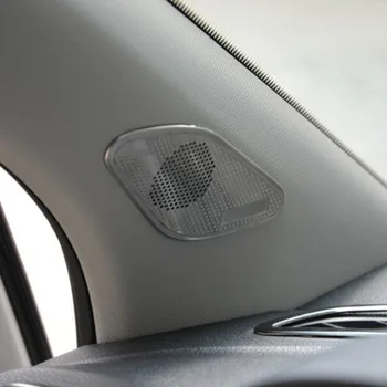 Tonlinker Interiør En kolonne Diskant-Højttaler Cover Sticker til Volkswagen POLO 2011-19 Bil Styling 2 STK Rustfrit stål mærkat