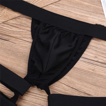 YiZYiF Mode Sexet Herre Bikini G-Streng Undertøj med Cock udnytte Bule Pose Ben Ring Homoseksuelle Mandlige Lingeri Undertøj