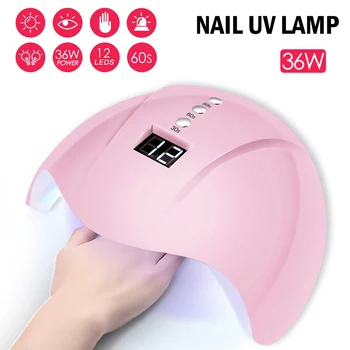 Nyligt 36W UV-LED-Lampe Neglelak Tørretumbler Lys 12 Lysdioder til Alle Typer Gel Negle Maskine Hærdning CLA88