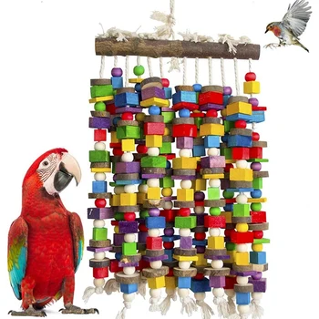 Praktiske Stor Fugl, Papegøje Tygge Legetøj Flerfarvede Træ-Blokke Fugl Stykker Legetøj, der er Foreslået for Araer Cokatoos