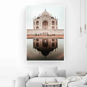 Marokko Døren Taj Mahal Væg Kunst, Lærred Maleri Nordiske Plakater Og Prints Klassisk Bygning Mur Billeder Til Stue Indretning