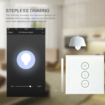 Smart WIFI Lysdæmper Touch Skifte Understøtte Flere Typer af Lys, der skifter Arbejde med Alexa, Google Startside
