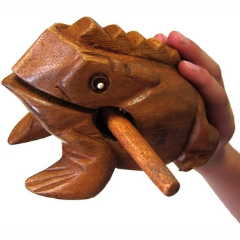 6 Tommer Store Træ-Lucky Frog Dyr Penge Frog Børn Musikinstrument Tone Toy Gave Boligindretning